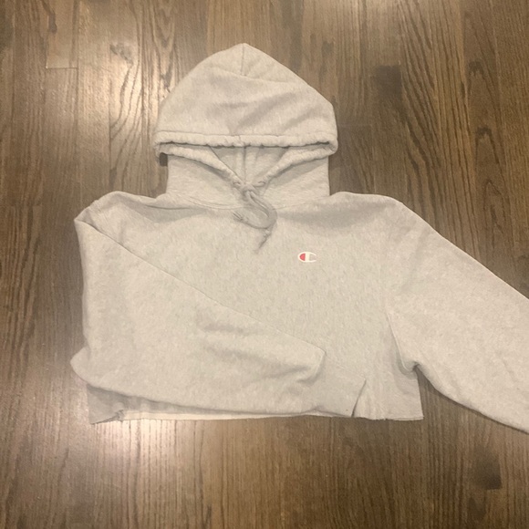 Champion Tops - Women’s Reverse Weave Champion cropped cut-off Hoodie